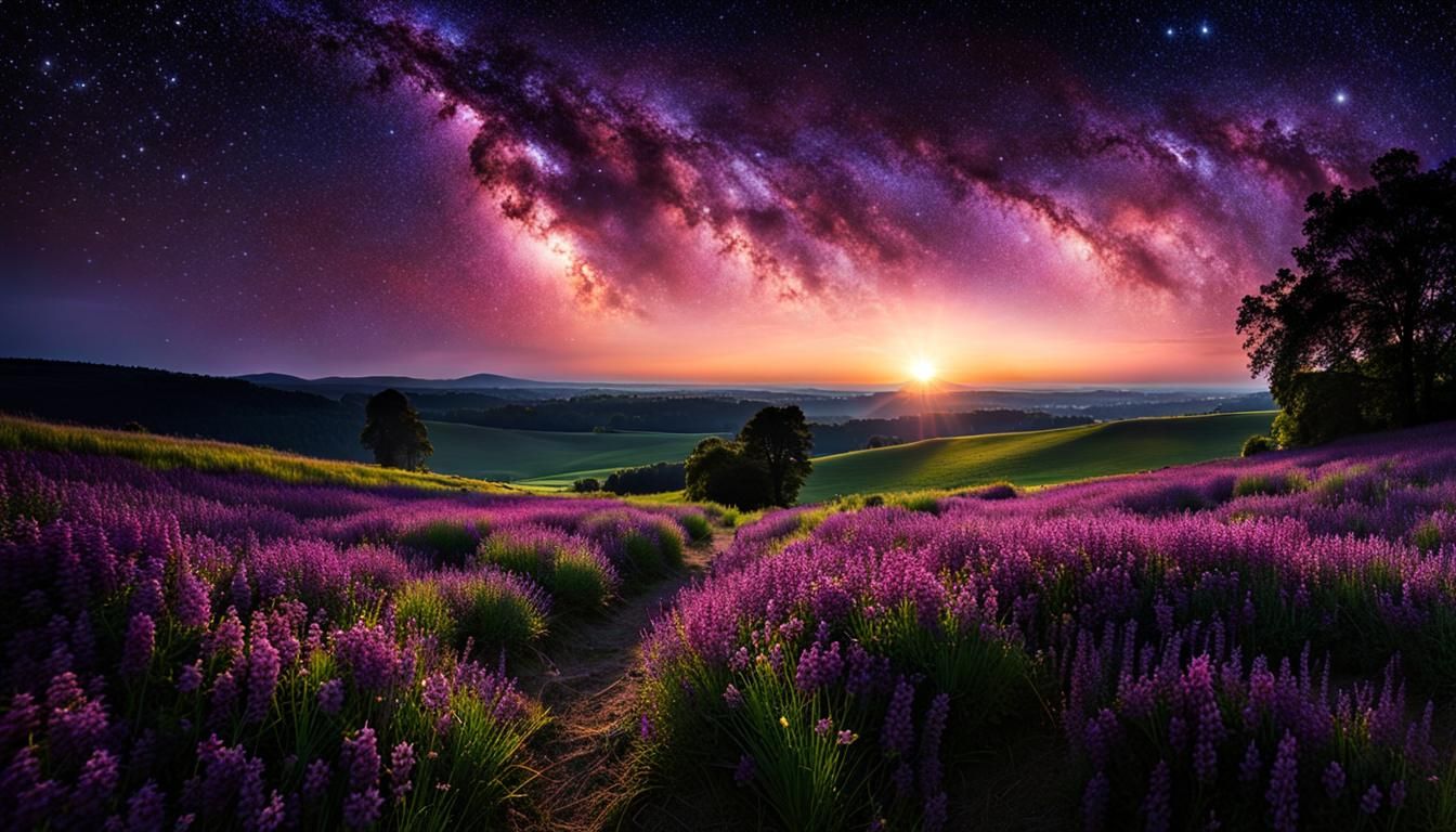 Twilight Sky with Twinkling Stars and Footsteps