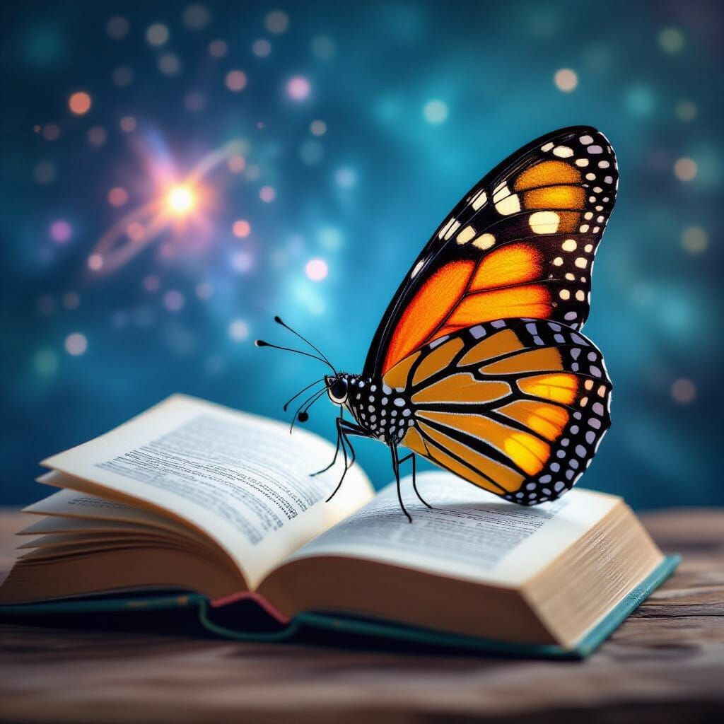 Butterfly and Book: Holographic Cosmic Illustration