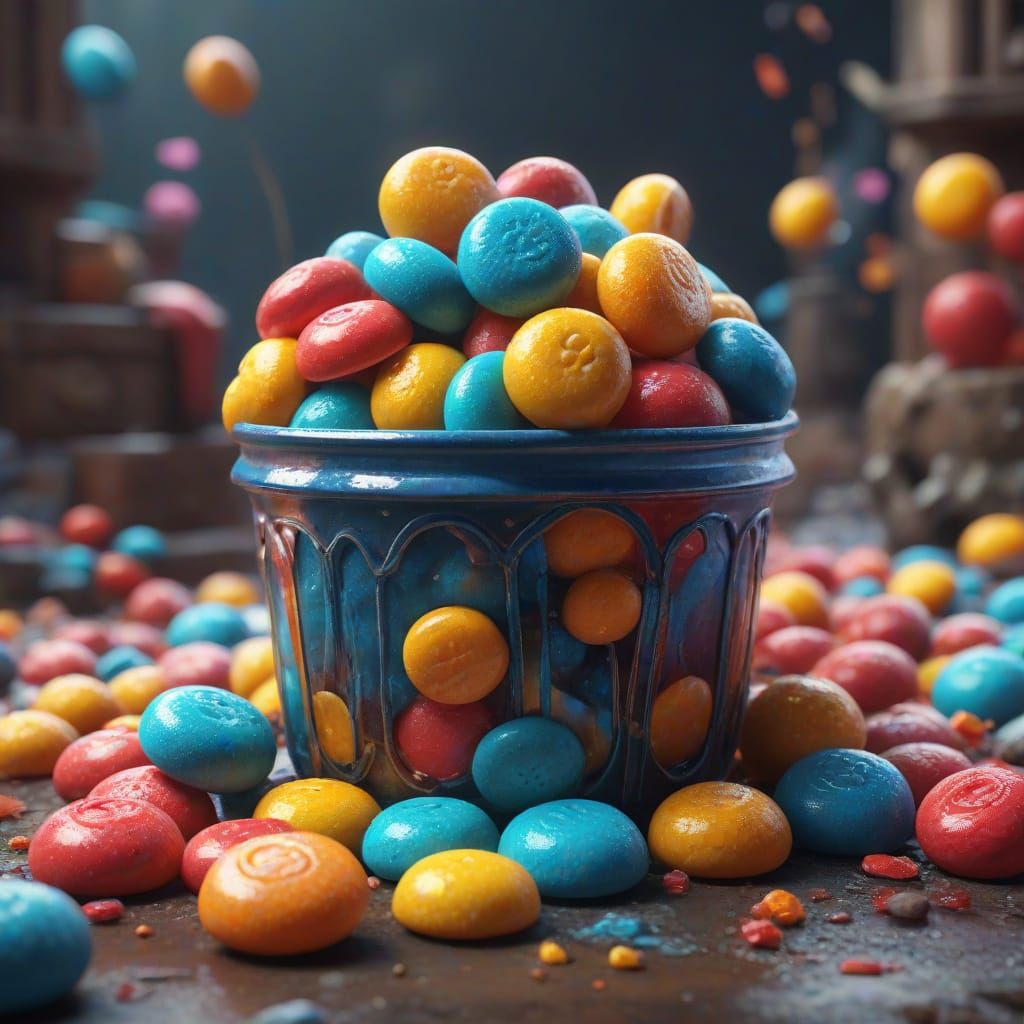 Fantastical Sour Candy Day Art in Deep Color