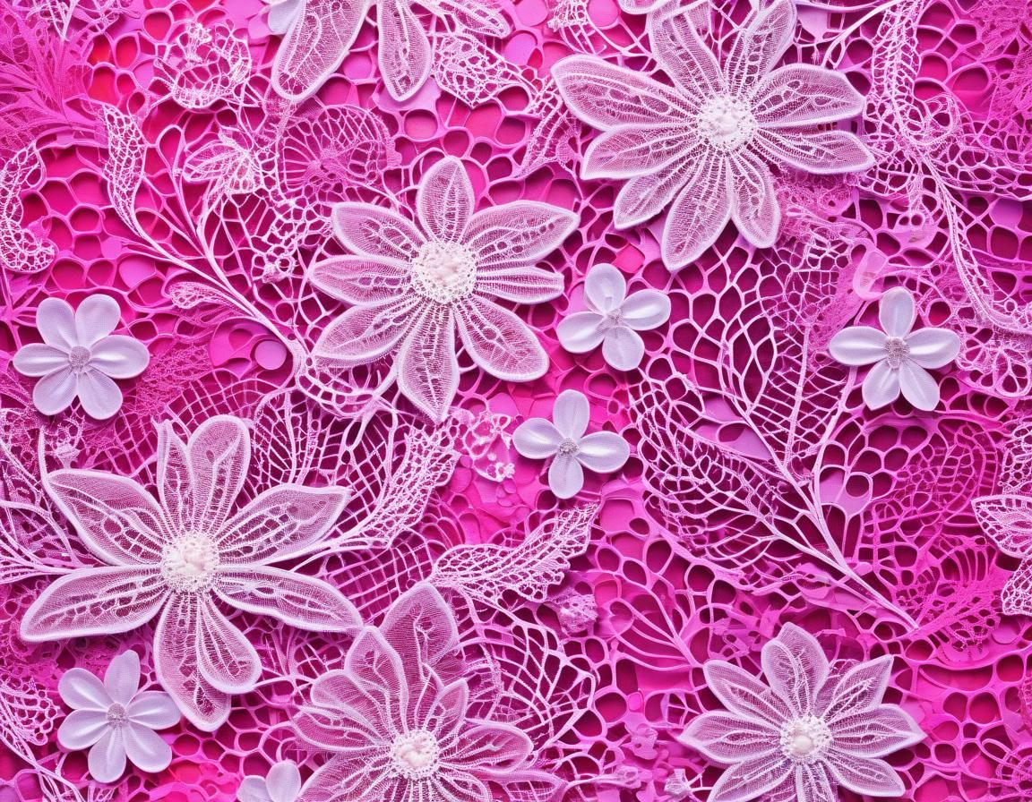 Ethereal Abstract Floral Art in Berry Pink