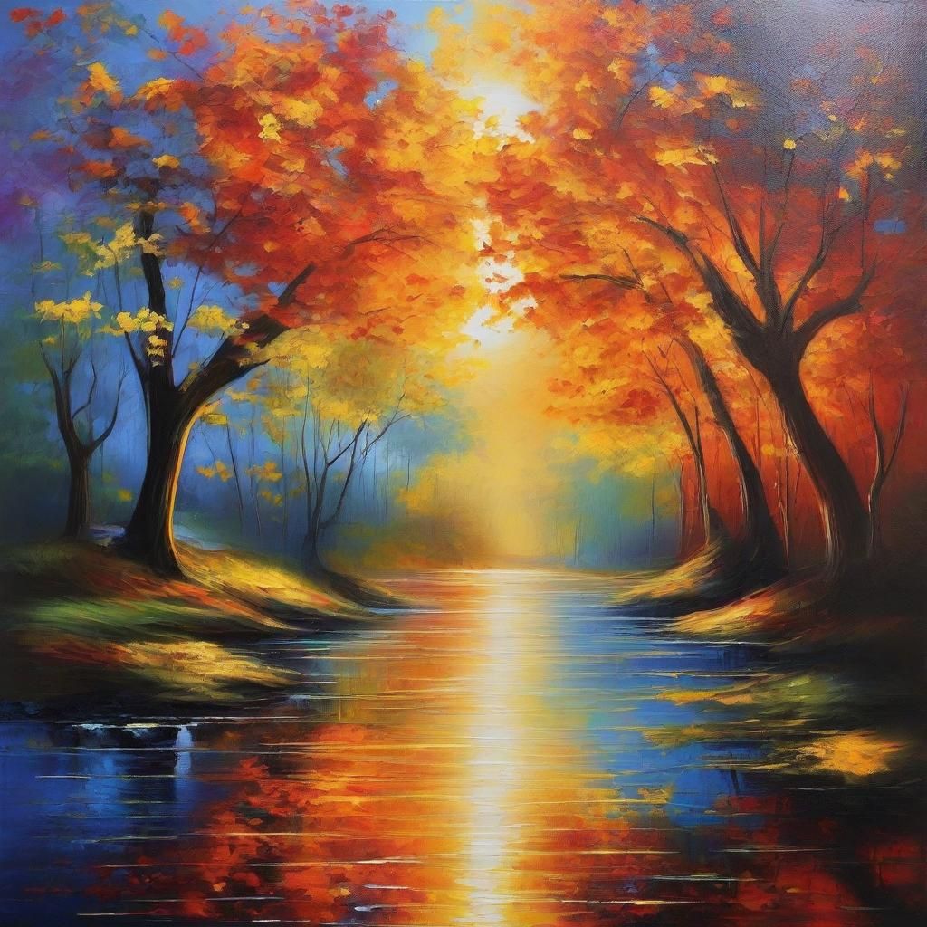 Vaporwave Meditation Place with Action Painting