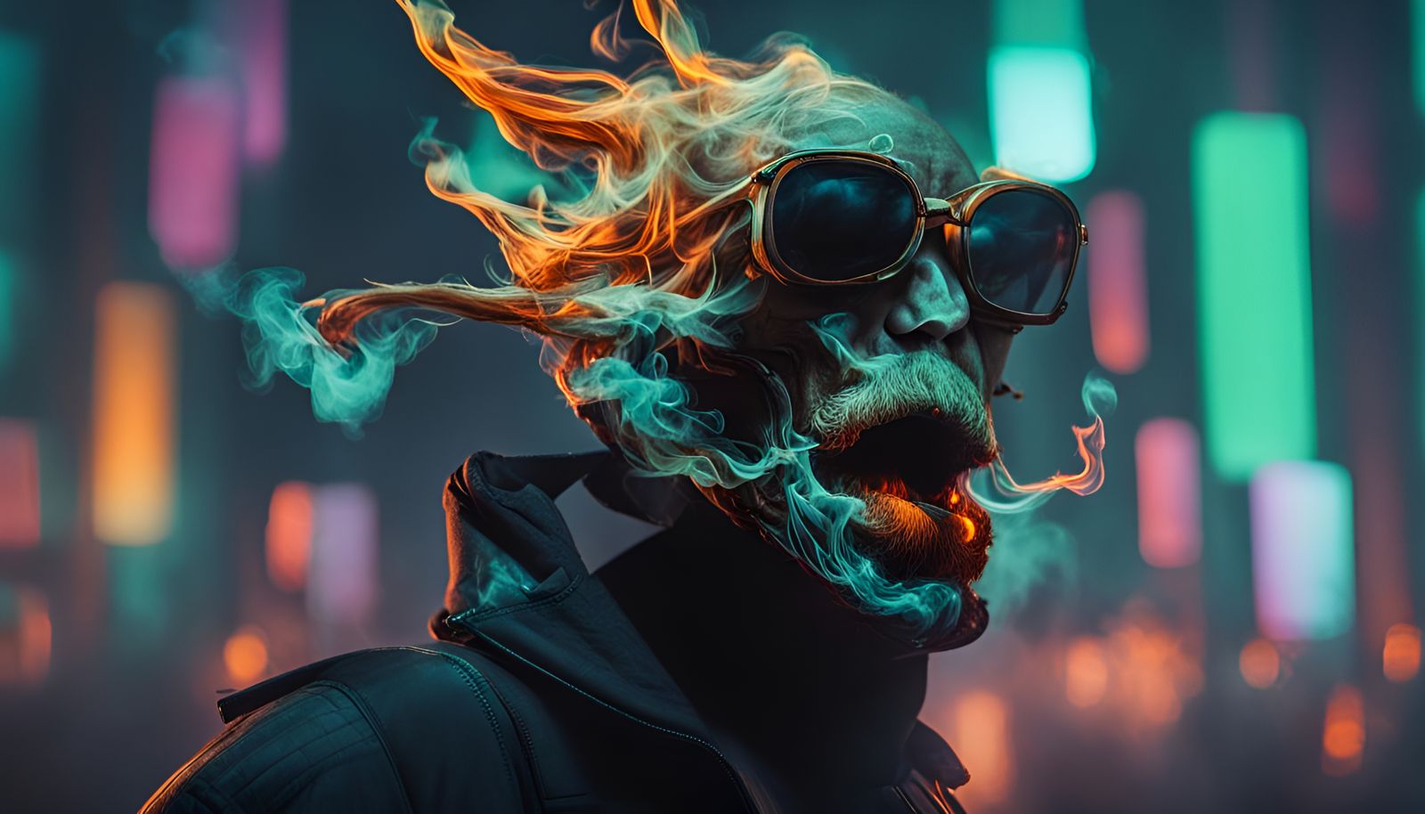 Fiery Smoke Mouth: A Dramatic Visual