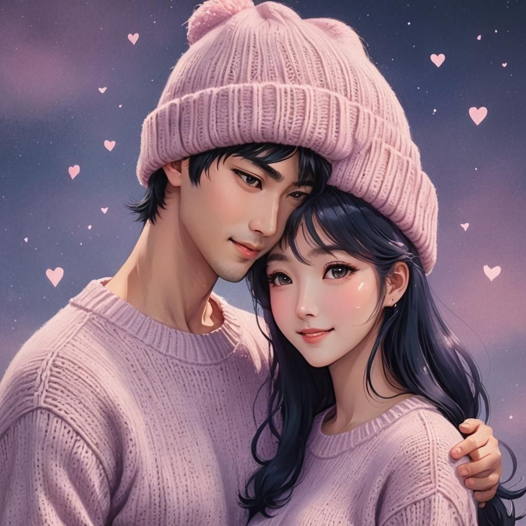 Anime Style Korean Couple in Love