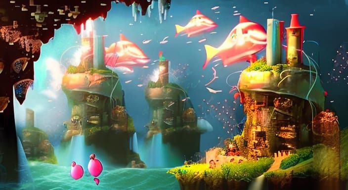 Underwater Cybernetic Fortress with Electronic Sheep