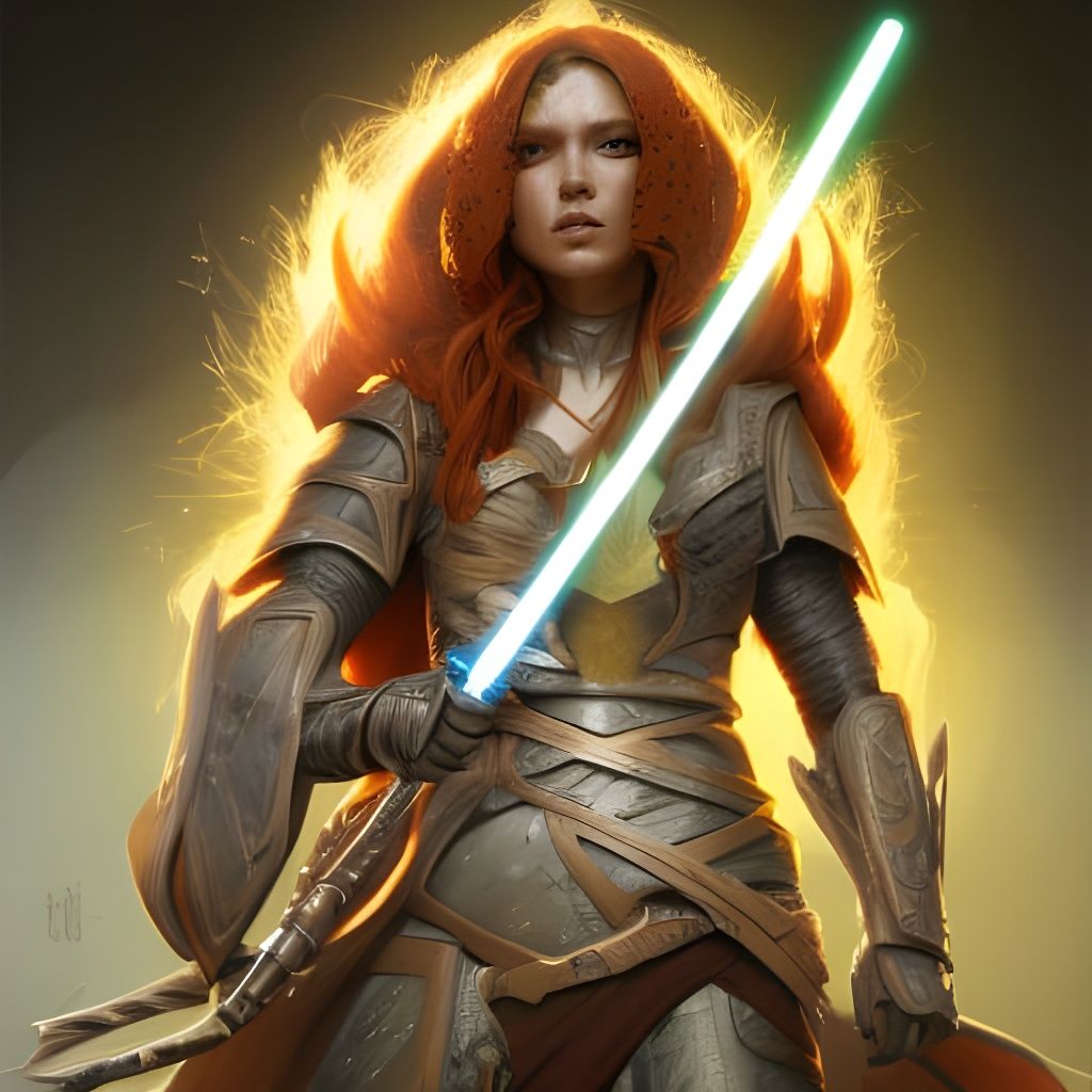 High Gothic Barbarian Jedi in Golden Field