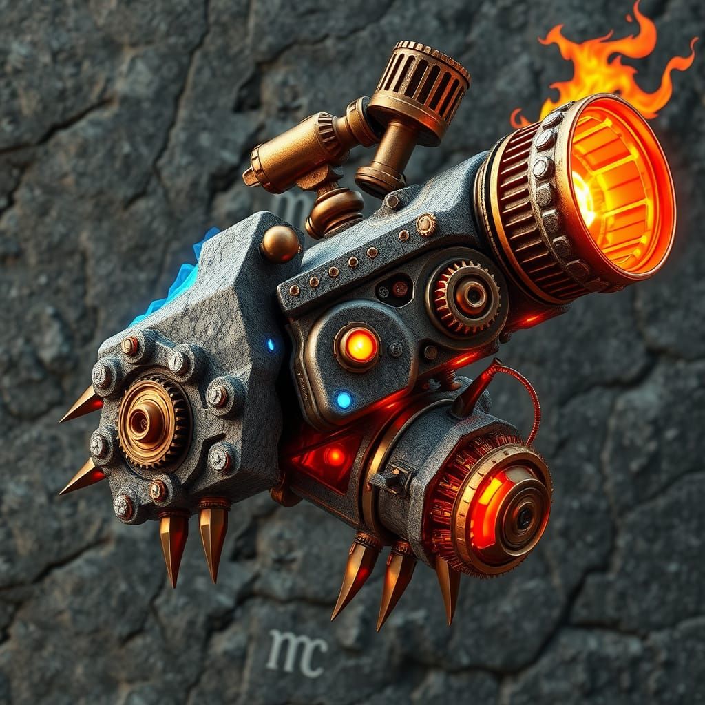 Steampunk Mechanical Right Arm in Industrial Age Machinery S...