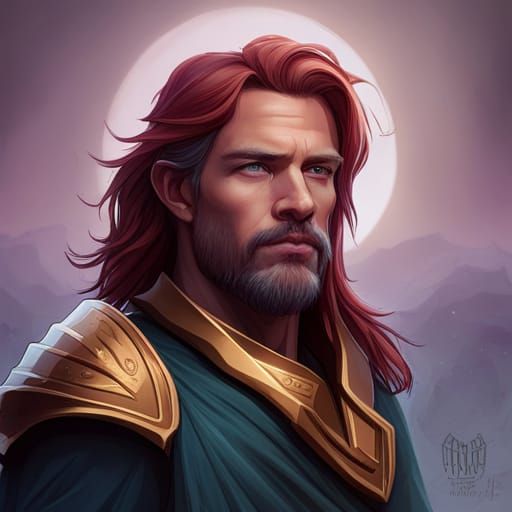 Red-Haired Man, Hyperdetailed Digital Portrait