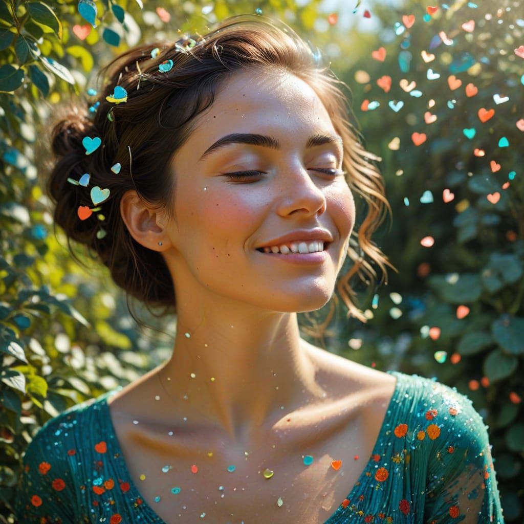 Joyful Heartfelt Expressionism Portrait in Vibrant Pastel Co...