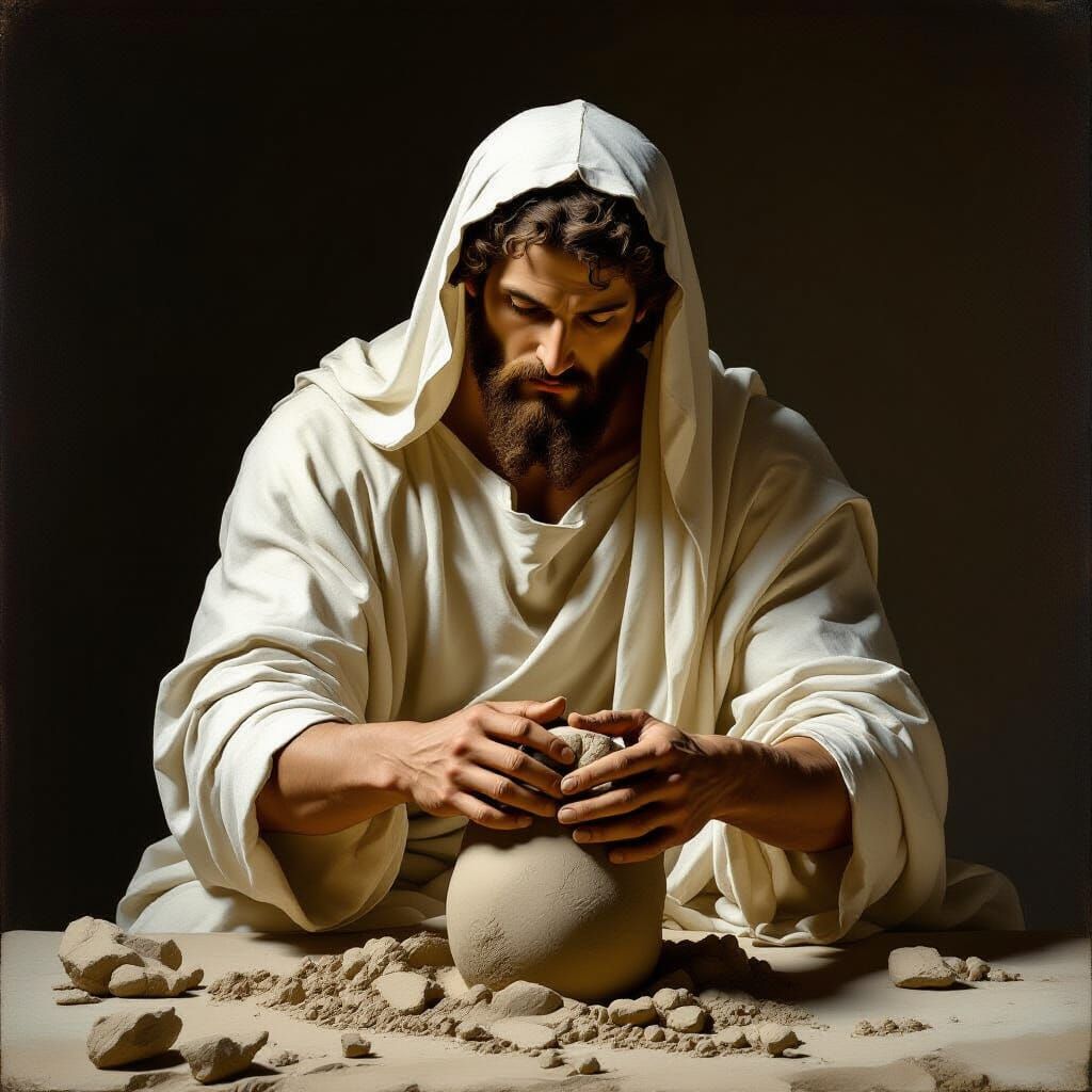 Divine Creation of Adam from Clay