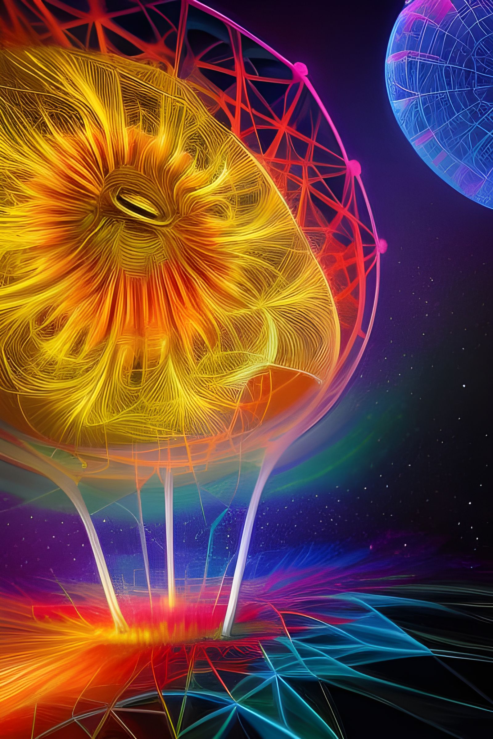 Electrons Seen in Hyperdetailed Digital Painting