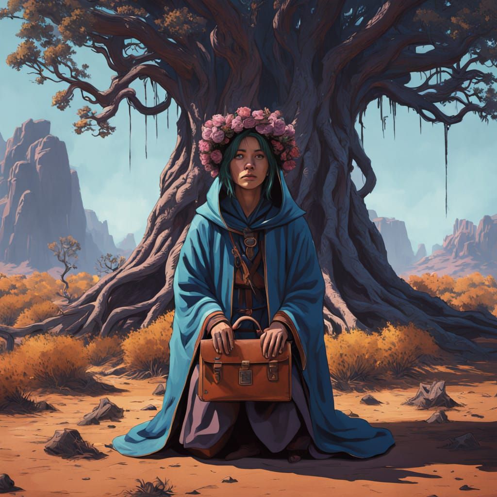 Mystical Desert Maiden Plants Glowing Seed