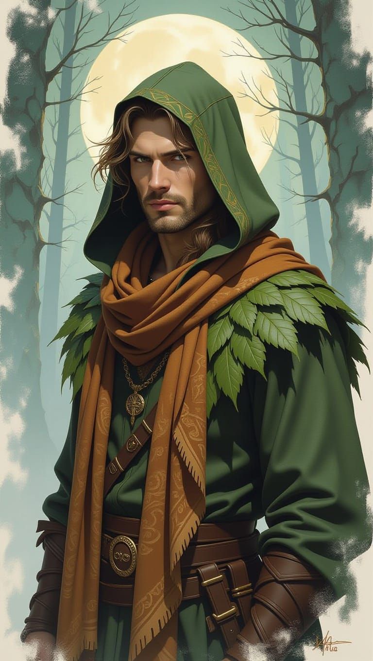 Moonlit Wood Elf in Earthy Attire