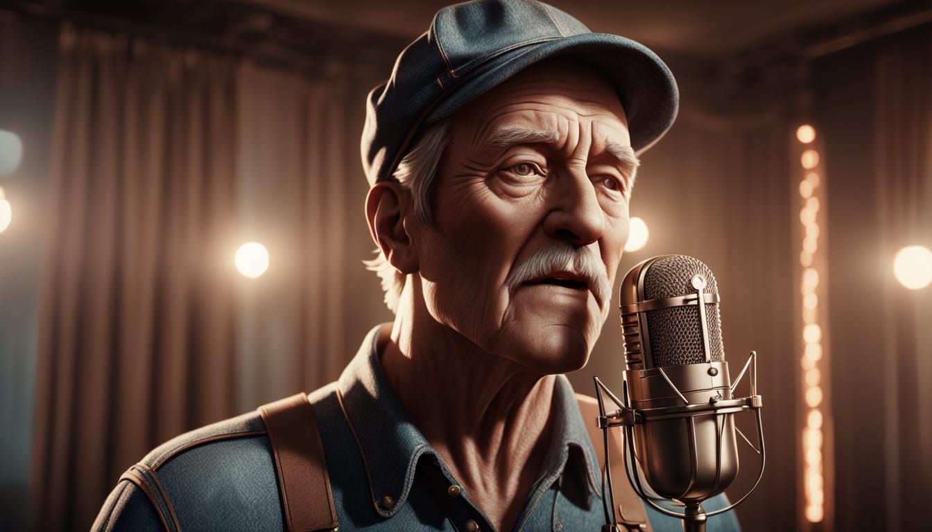 Photorealistic Singer in Golden Hour Light