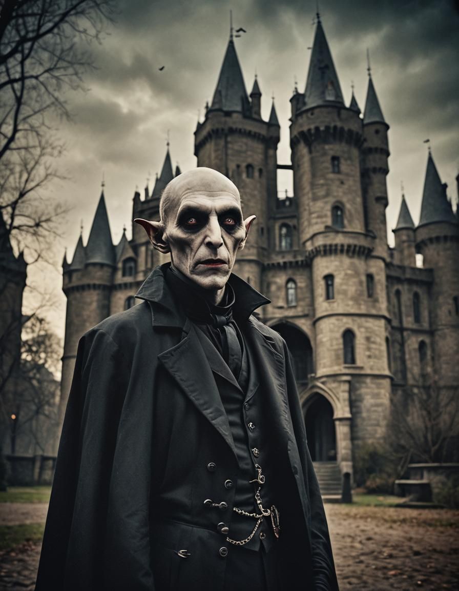 Nosferatu Vampire in Dark Victorian Photograph