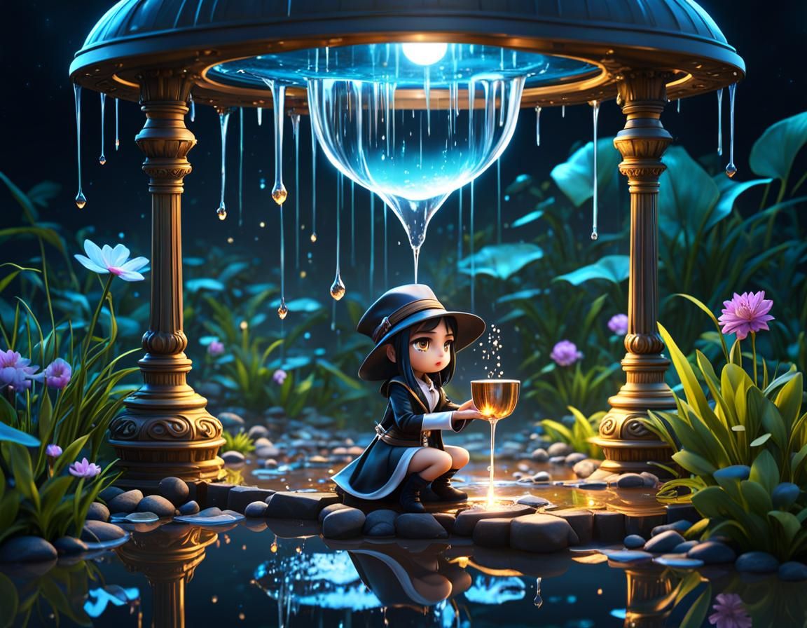 Dripping Wet Chibi Magician Concentrates