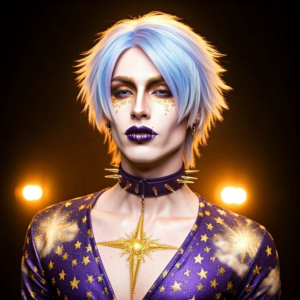 Glamorous Gothic Vampire Wizard in Starlight