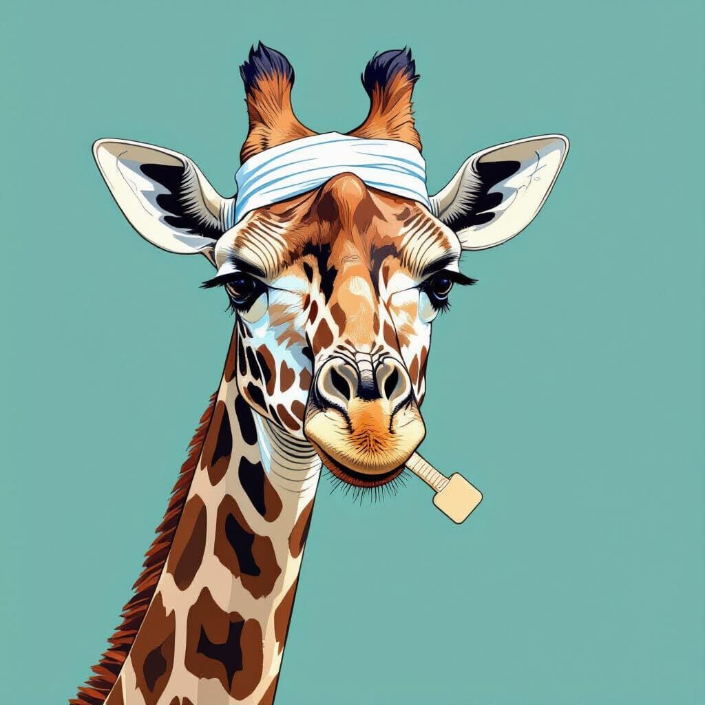 Giraffe in Hospital: Abstract Vector Fractal Art