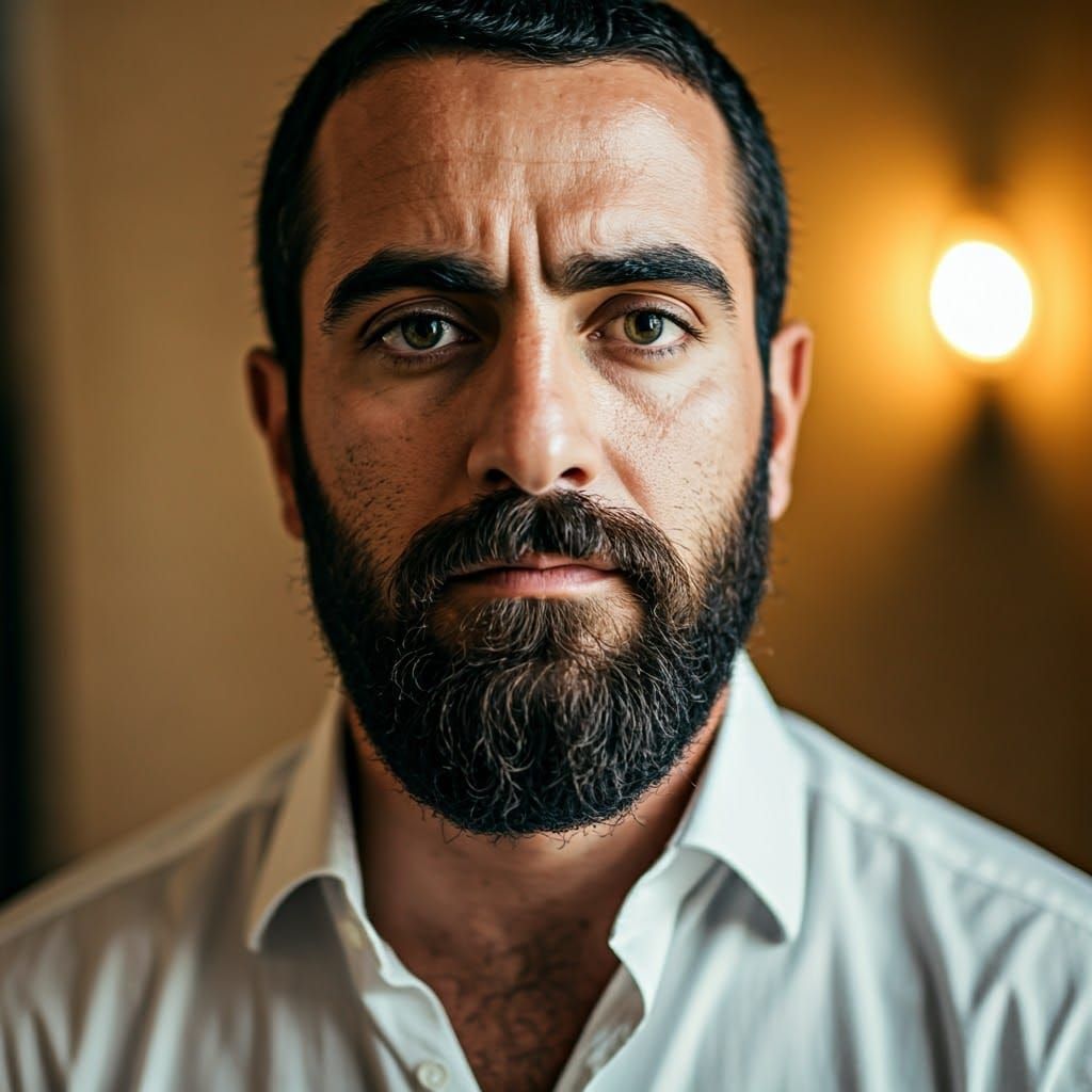High Contrast Portrait of Israeli Man