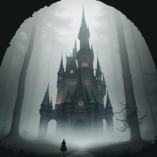 Dark Fantasy Castle Entrance in Eerie Ambiance