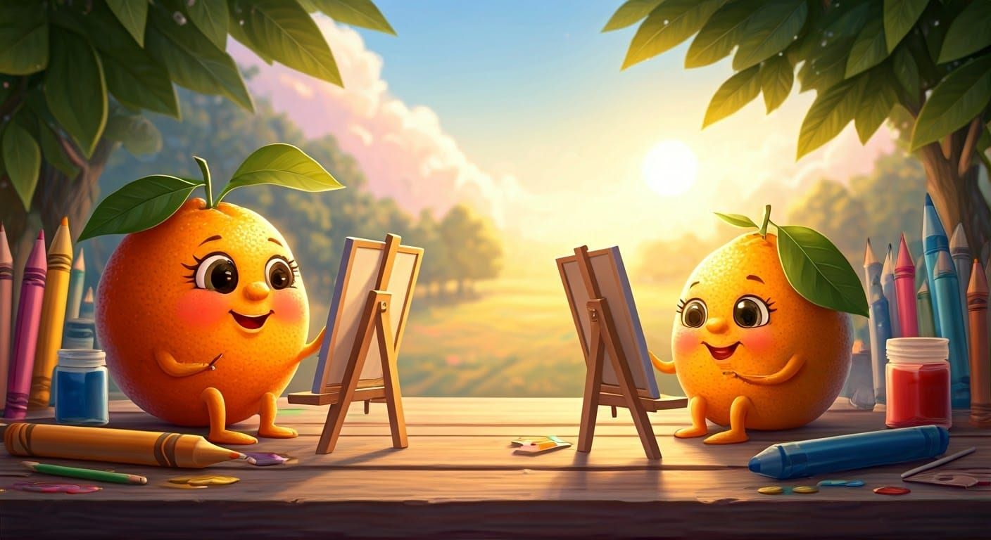 Whimsical Citrus Fruits Create Art in Orchard Classroom