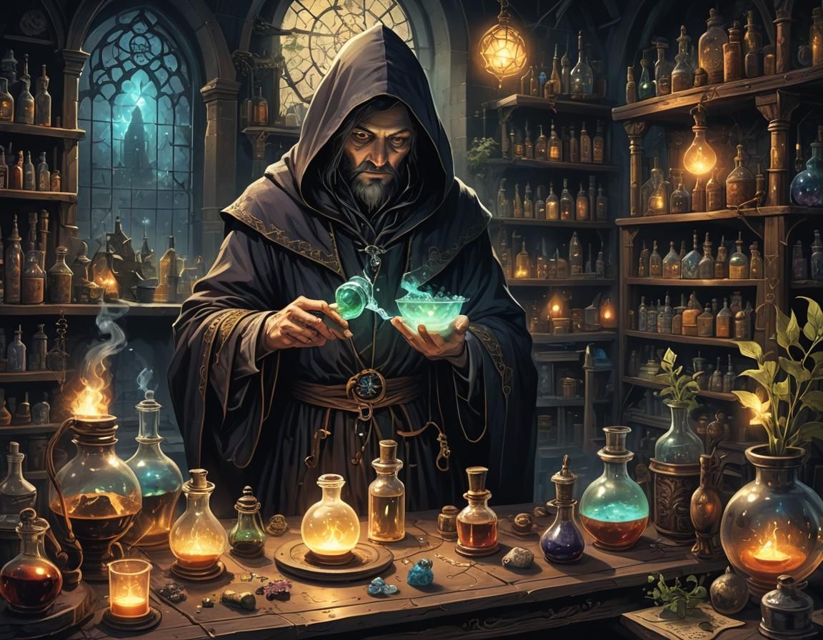 The alchemist in search of the secret of eternal youth