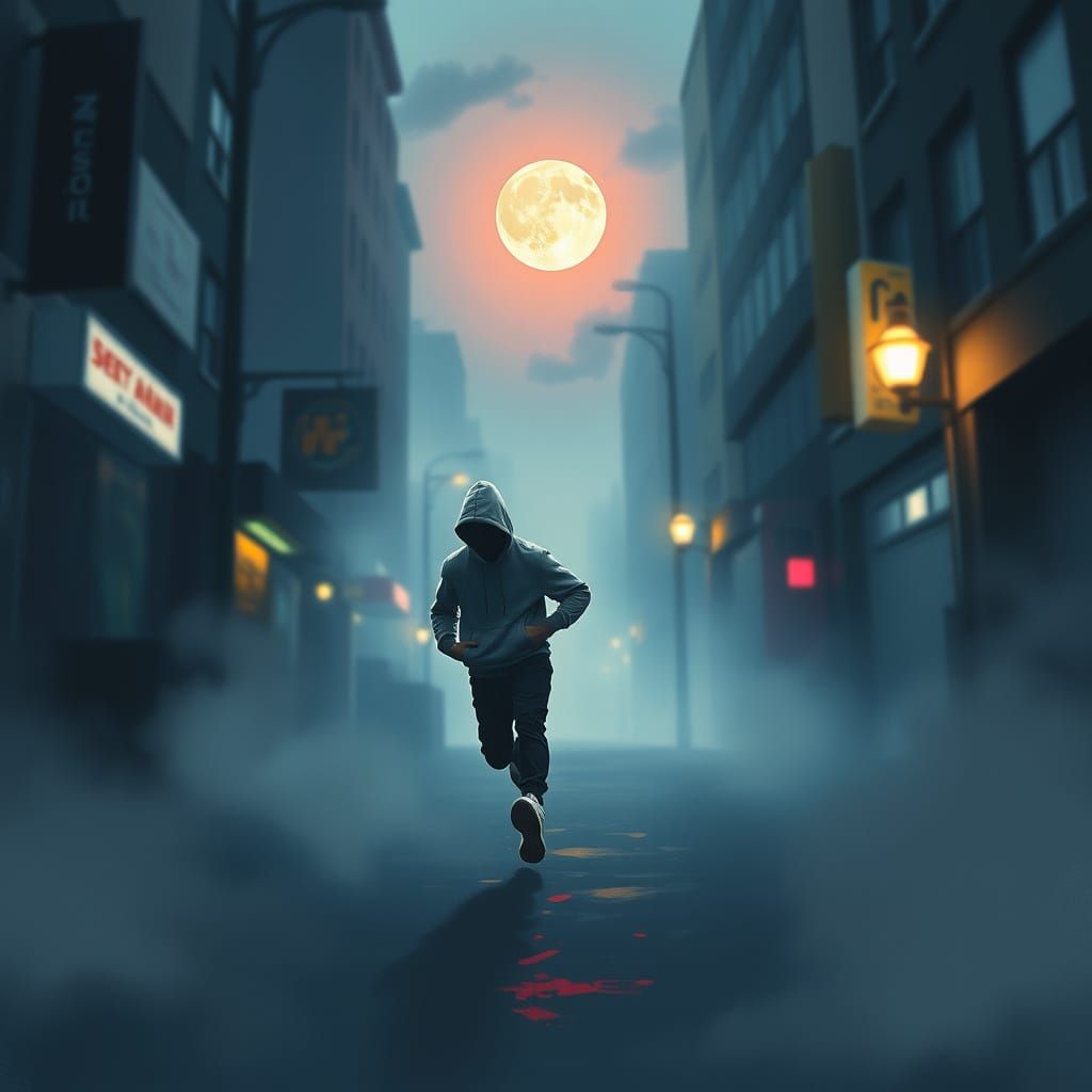 Futuristic Cityscape Runner in Neon Accents