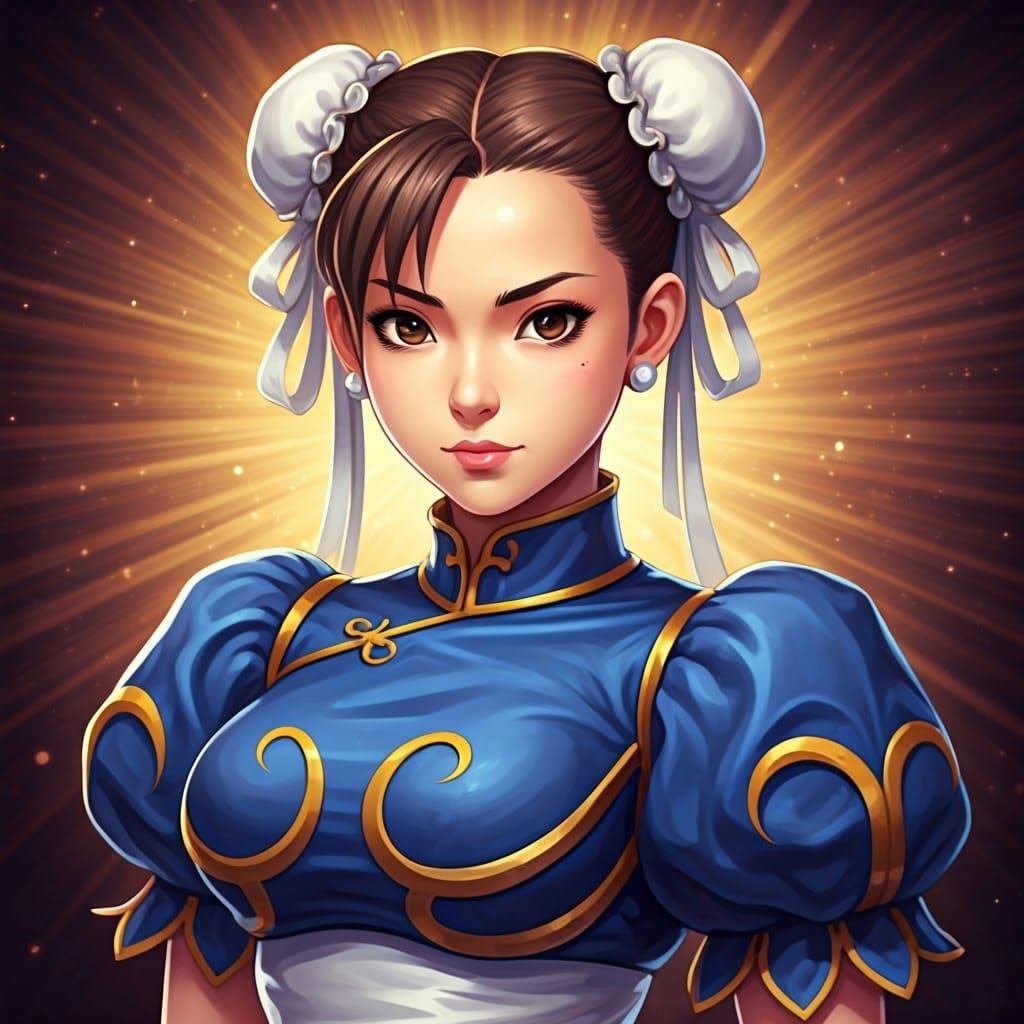 Anime Chun-Li from Street Fighter in 8k