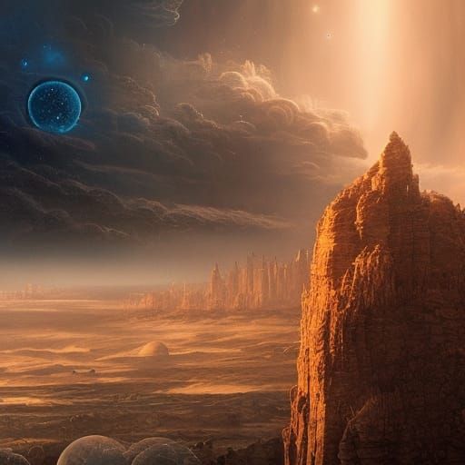 Epic Space Scene in Digital Matte Painting