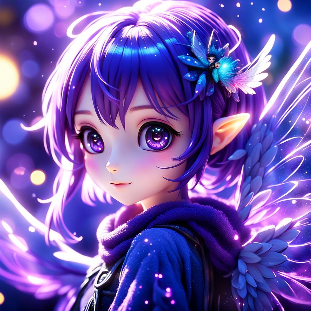 Enchanting Pixie Woman in Anime Fantasy World