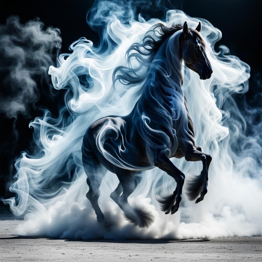 Ethereal Smoke Horse Rearing Up