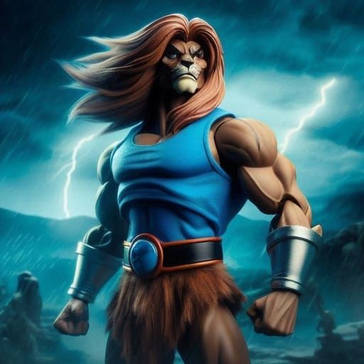 Photographic Lion-O on Stormy Battlefield
