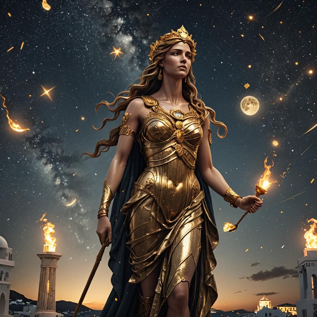 Aphrodite in Mykonos: Hyperrealistic Digital Painting