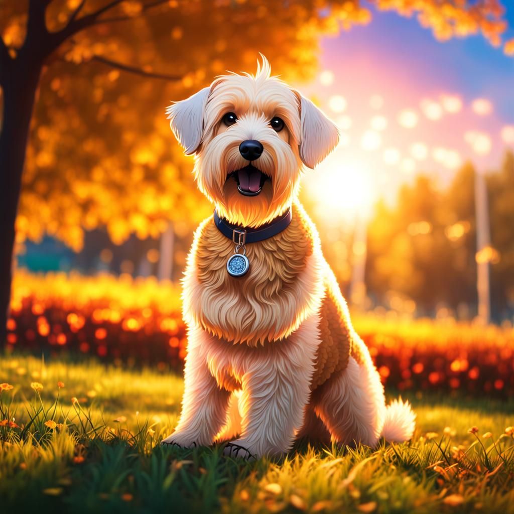 Wheaton Terrier Anime Character at Dog Park