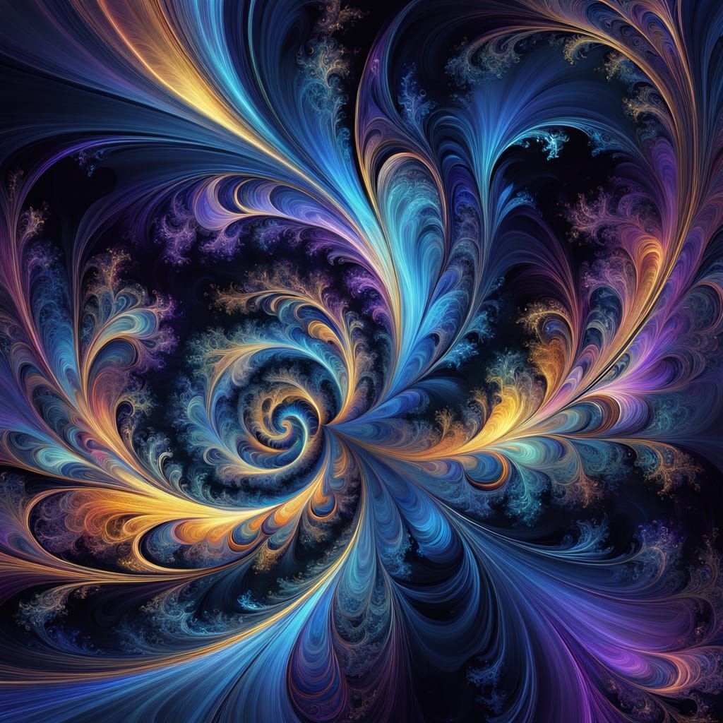 Iridescent Fractal Patterns Evoke Cosmic Explosion