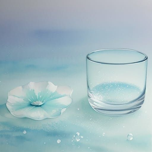 Japanese Yoto Glass with Frozen Bubbles in Soft Pastel Hues