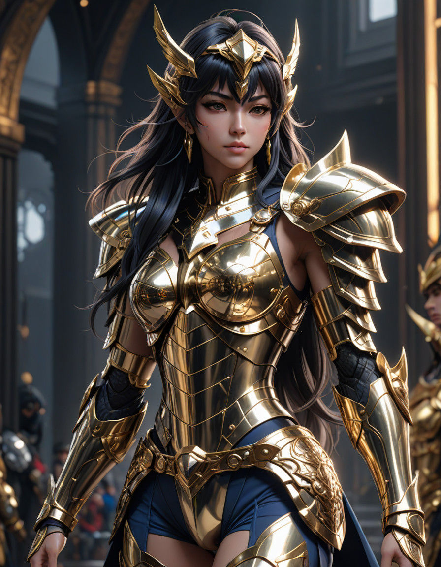 Sensual Saint Seiya Ladyboy in Vibrant Anime Armor
