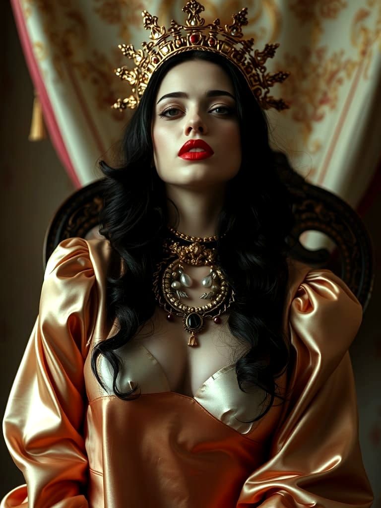 Surreal Queen Editorial Portrait in Bold Colors