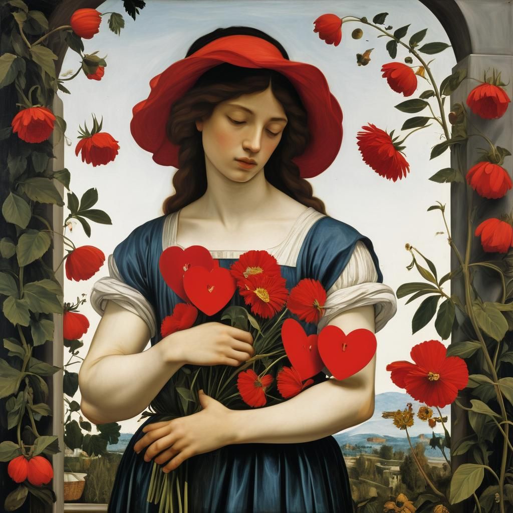 Picking Flowers: A Renaissance-Inspired Digital Painting