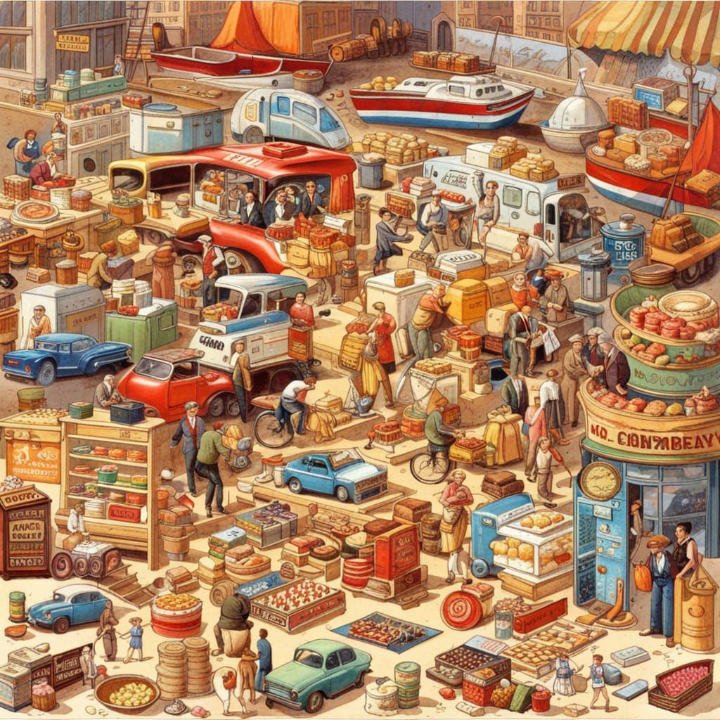 Global Trade as Candy Art Illustration