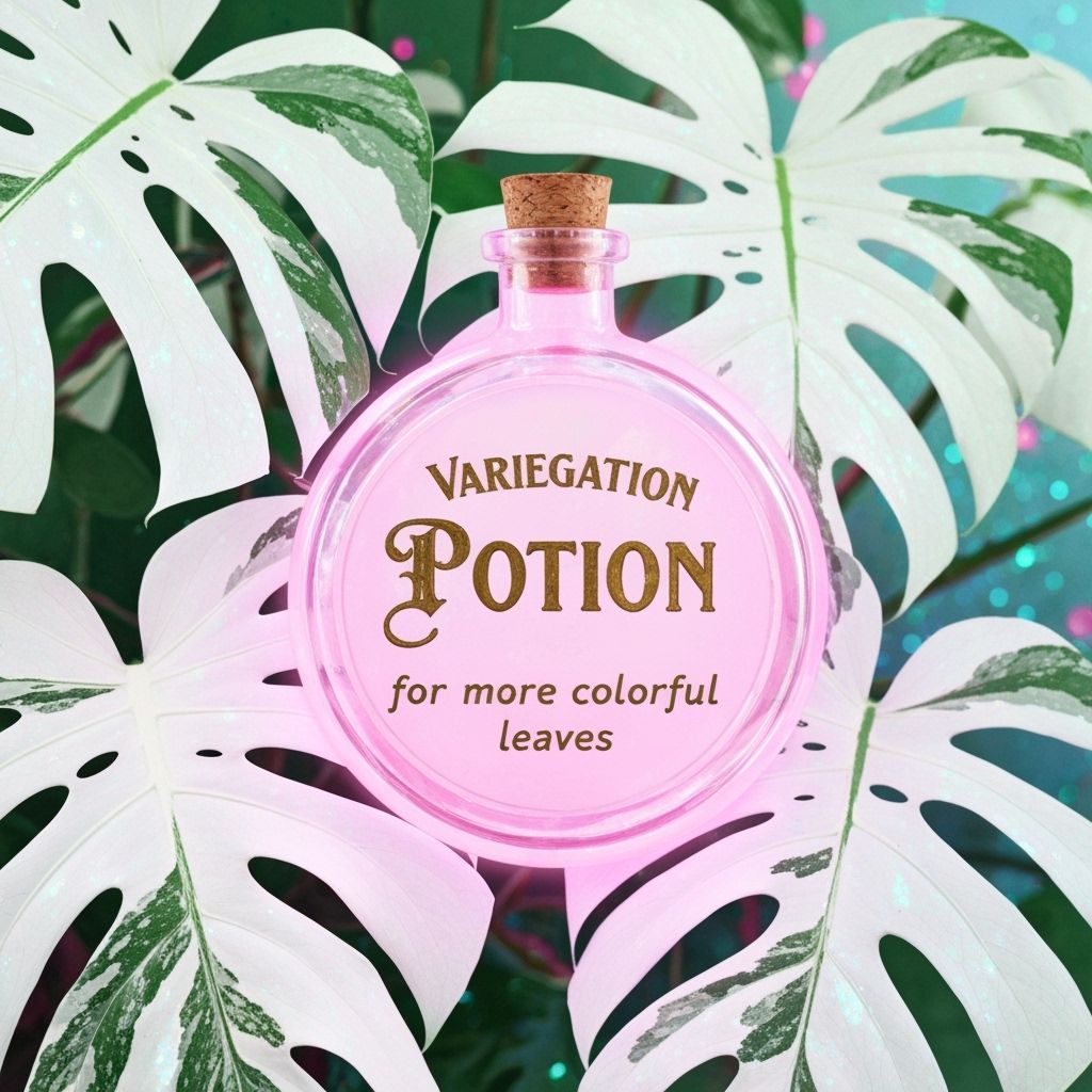 Magical Variegation Potion Bottle with Bioluminescent Leaves