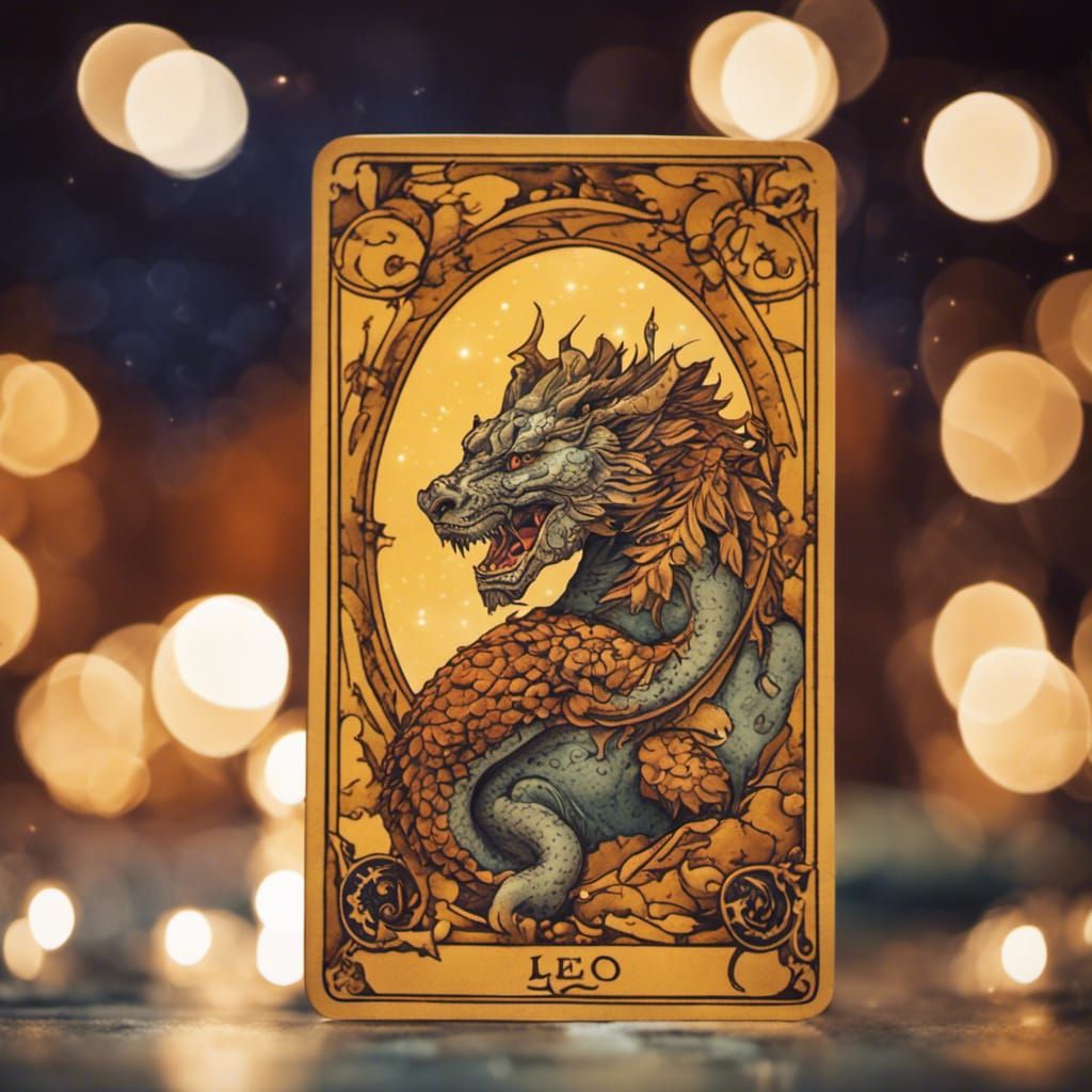 Zodiac Sign Leo Dragon Tarot Card