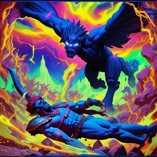 Dramatic Cavern Battle with Evil Guru and Barbarians