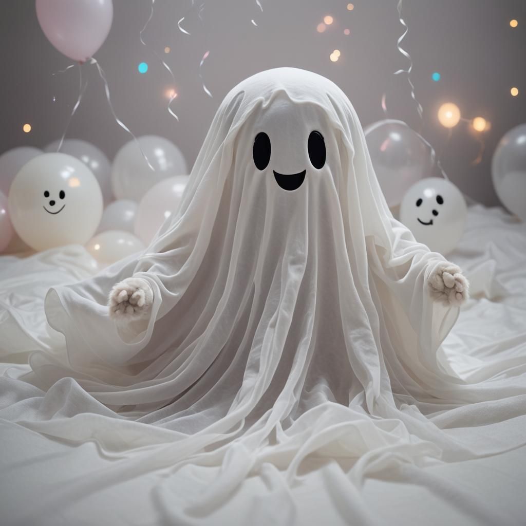 A soft furry sheet ghost