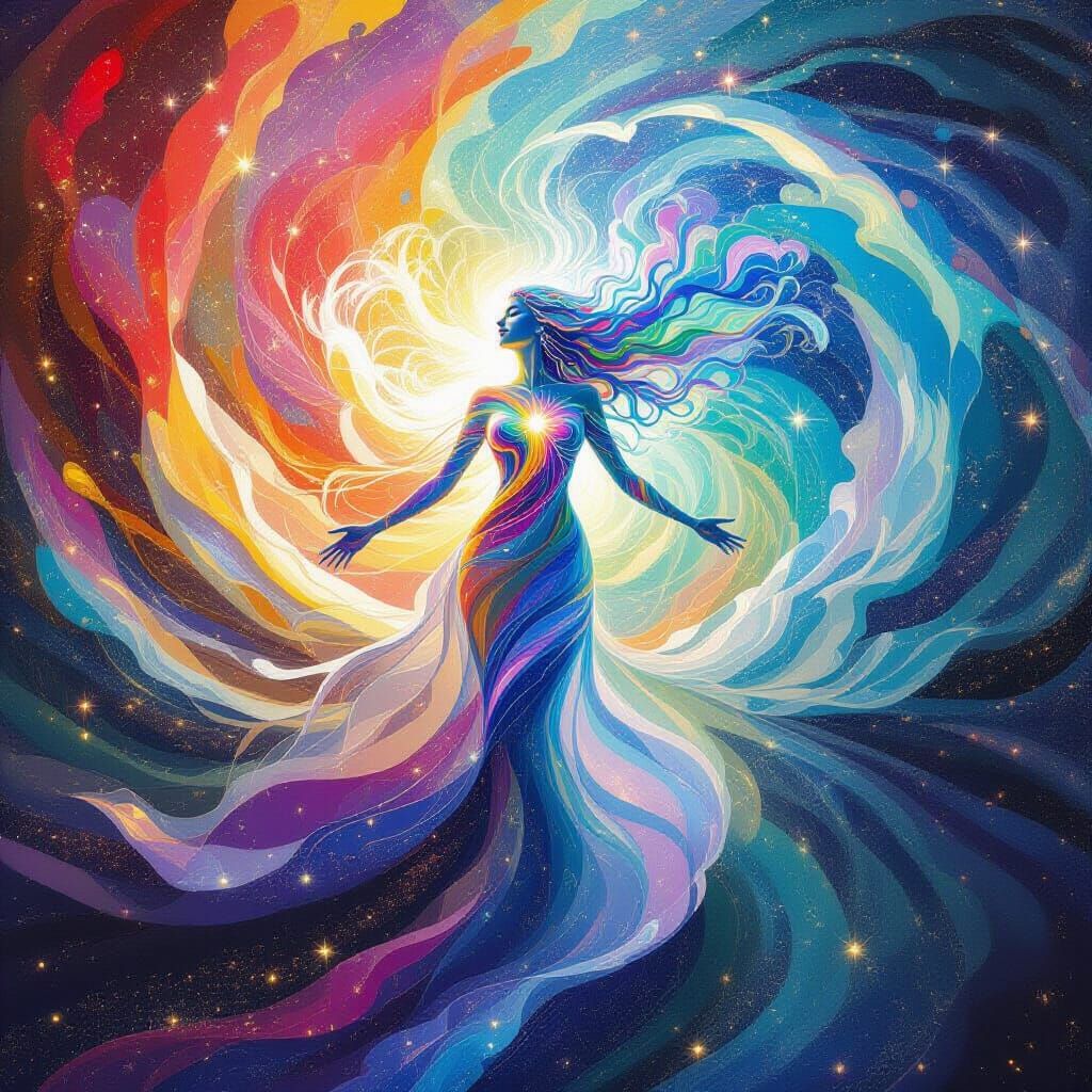 Celestial Wisp Madame in Psychedelic Visionary Art