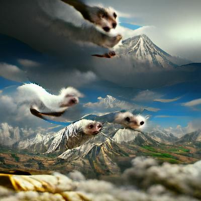 Epic Flying Mountain Ferrets: Digital Matte Painting