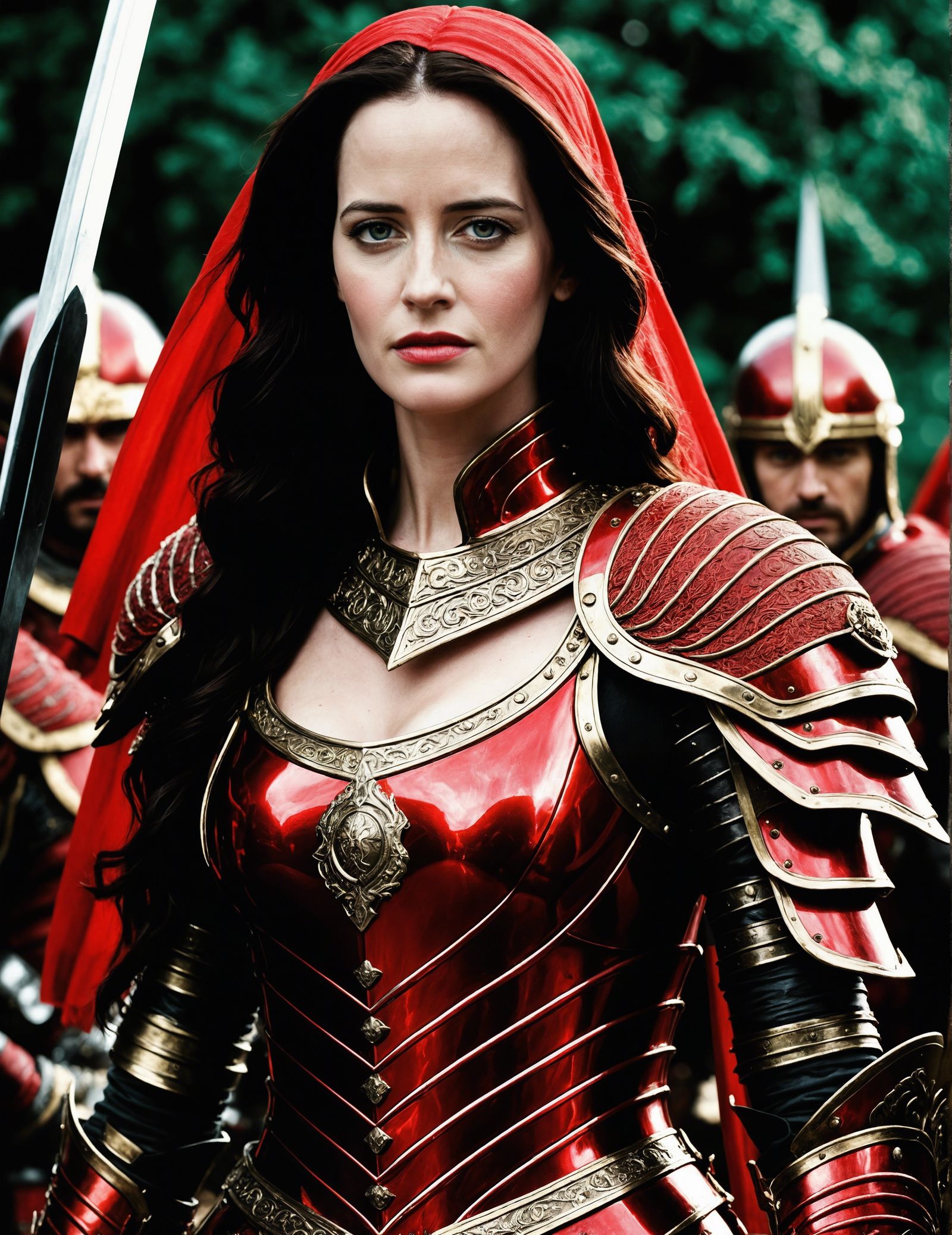 young Eva Green as a female warrior