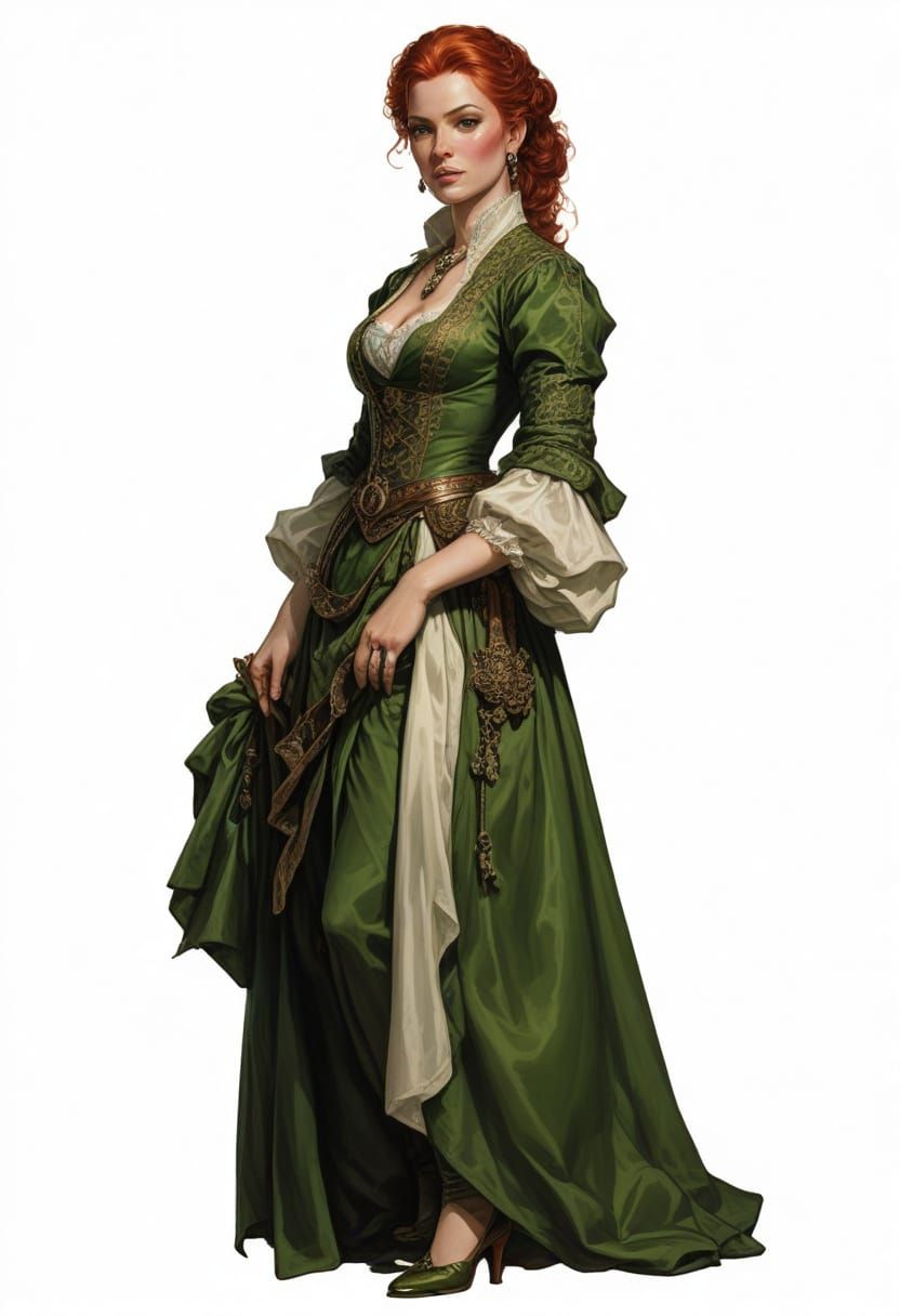 Elegant 18th Century Entertainer in Heroic Fantasy Style