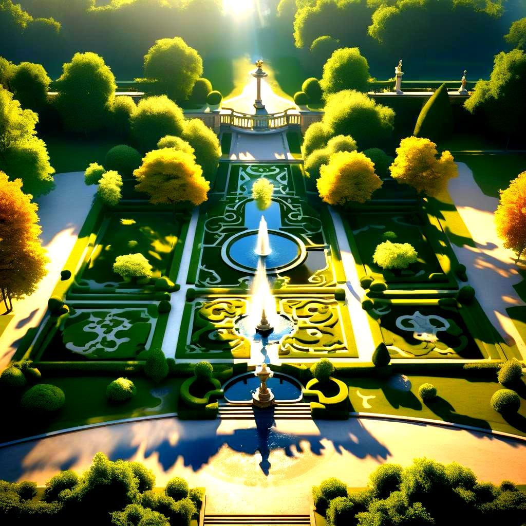 Versailles: Perfect Triangle Garden with Fountain