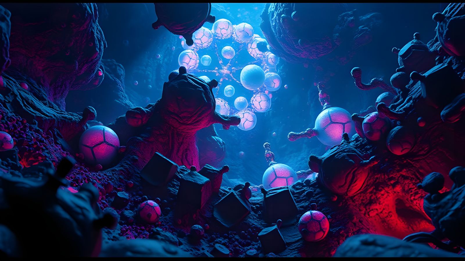 Surreal Subatomic Vision in Cinematic Style