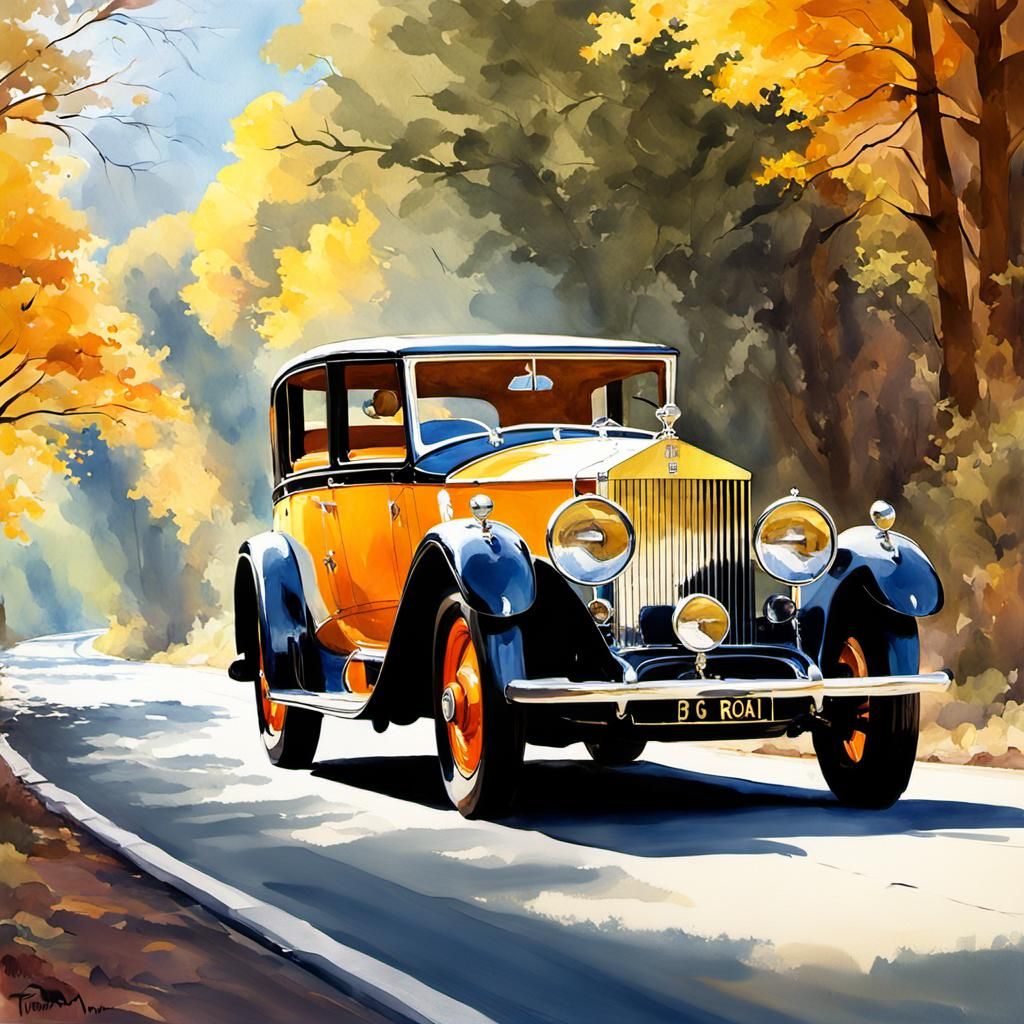 Rolls Royce Silver Ghost in Thomas Moran Style